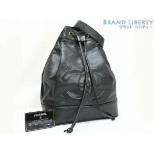 Chanel Coco Mark Caviar Leather Duffel Bag Hobo Body Belt Crossbody Black